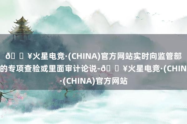 🔥火星电竞·(CHINA)官方网站实时向监管部门提交相应的专项查验或里面审计论说-🔥火星电竞·(CHINA)官方网站