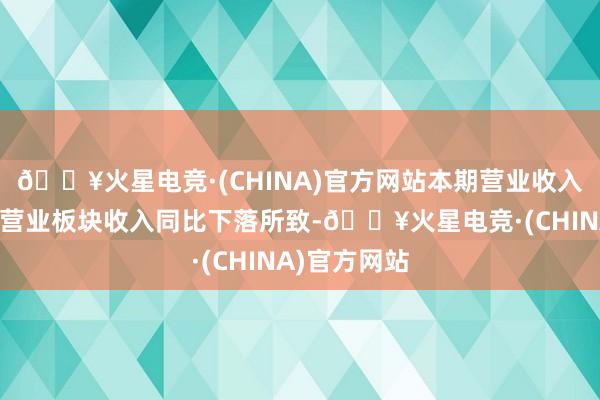 🔥火星电竞·(CHINA)官方网站本期营业收入下落主若是营业板块收入同比下落所致-🔥火星电竞·(CHINA)官方网站